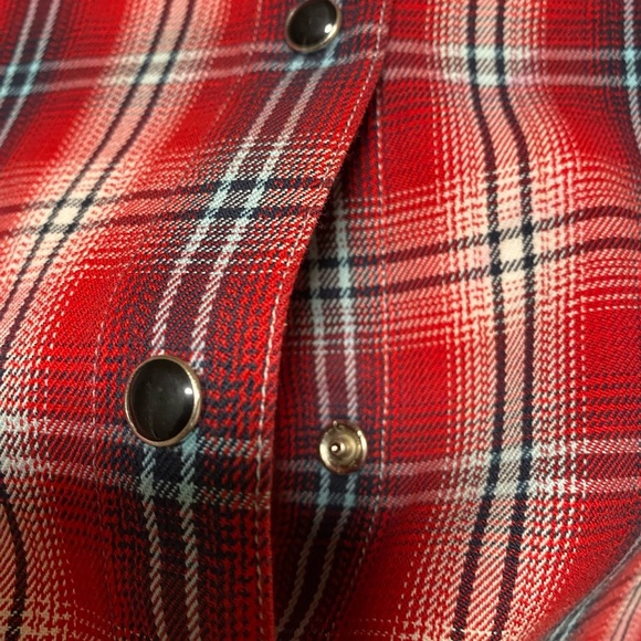 Vintage Pendleton Pearl Snap Button-Up Plaid Shirt Women's Size LARGE Red - Picture 3 of 7